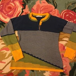 Artsy Striped Knit Sweater